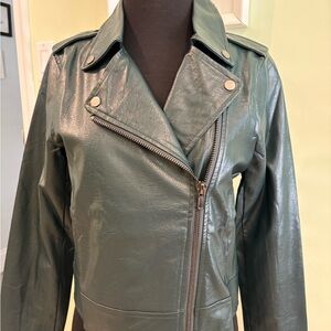 Skies Are Blue Teal Leather Jacket